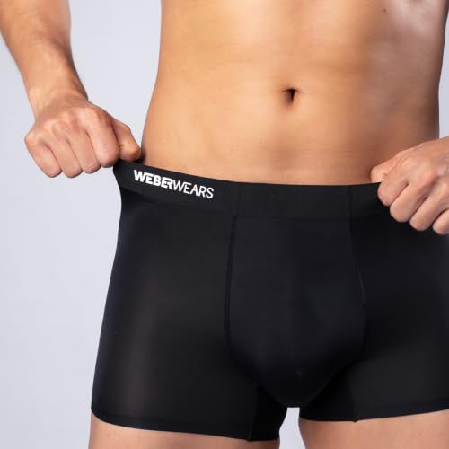 Soft Black Men's Boxer Briefs, 3-Pack, Breathable Lightweight Stretch Underwear - Image 2