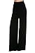 Superline Wide Leg High Fold Over Waist Palazzo Pants (X-Large, Black Solid)