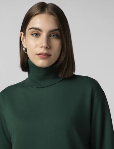 Image of FYLTR Women's Drop Shoulder Boxy Fit Sweatshirt with Turtle Neck & Balloon Sleeve | Sweatshirts for Women | Winter Sweatshirts for Woman | Casual T-Shrit