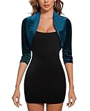 Photo Gallery ladi trend coprispalle da donna con maniche a 3/4, casual, mezza foderata, aperta sul davanti, in velluto, bolero, cardigan, maglioni, serate, ufficio, feste, g-cobalto verde, s Photo Gallery ladi trend coprispalle da donna con maniche a 3/4, casual, mezza foderata, aperta sul davanti, in velluto, bolero, cardigan, maglioni, serate, ufficio, feste, g-cobalto verde, s