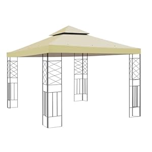 10’x 10′ Replacement Canopy Top Cover for Dual Tier Gazebo, Canopy Cover Only (Beige)