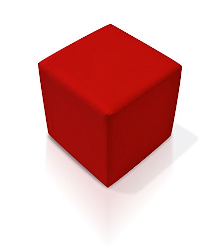 moebel-eins KUBUS Sitzwürfel Bandscheibenhocker Sitzhocker Fußhocker in rot 50x45x45 cm, rot