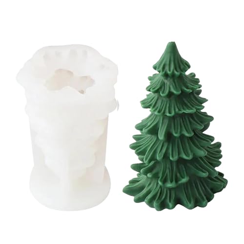 Moule en silicone pour bougies d'arbre de Noël pour travaux manuels, moule en silicone réutilisable en forme de sapin de Noël pour travaux manuels en cire, grand Noël