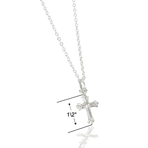 Tiny Sterling Silver Cross Necklace with Chain, or with Chain and Pearl Drop for Babies (12"), Girls (14") & Teen (16") Makes an Ideal Baby Shower, Baptism, Christening, or Welcome New Baby gift and will become a Treasured Heirloom3