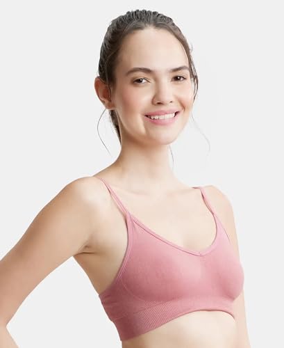 Image of Jockey FE53 Women's Wired Padded Super Combed Cotton Elastane Strech Medium Coverage Plunge Neck Pushup Bra with Multiway Styling