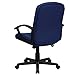 Flash Furniture Garver Mid-Back Navy Fabric Executive Swivel Office Chair with Nylon Arms