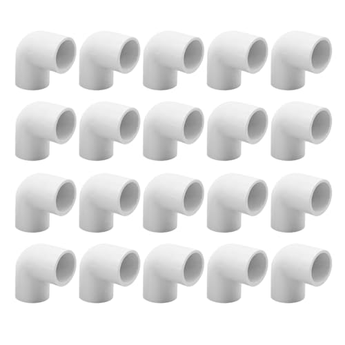 ZUDKSUY 20Pcs 1/2" 90 Degree PVC Elbow Pipe Fitting Connector, Schedule 40 PVC Elbow Connector for Greenhouses Shelving Storage Racks Swimming pools Outdoor Applications 1/2 inch Elbow Fittings