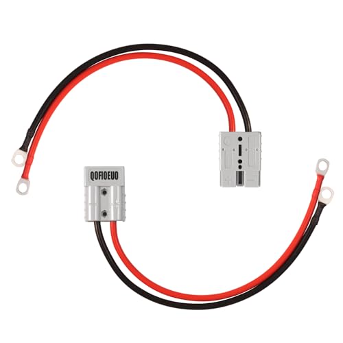 2Pcs Qofioeuo Battery Quick Connector 50A Electric Forklift Charging Plug 600V Kit,with O Ring,0.98ft Cables,for Battery Car, Inverter, Tractor, Sightseeing Cars,Moto (9AWG/50A/Pack of 2)