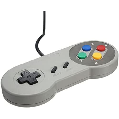 TRIXES Cojín de Juegos Retro Controlador de Reemplazo Compatible con SNES (Sistema de Entretenimiento Súper Nintendo)