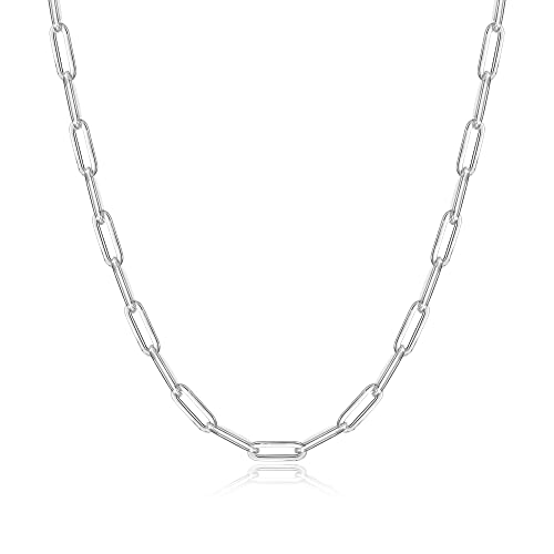 Chaîne de trombone en argent 925 sterling de 16 à 30 pouces