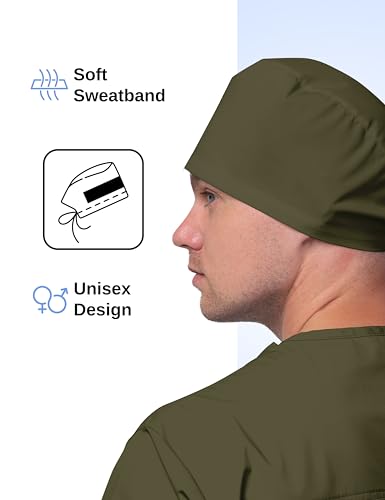 Image of Solid Working Cap Scrub Cap for Women and Men Unisex Surgical Cap Comfortable and Stylish Scrub Hat