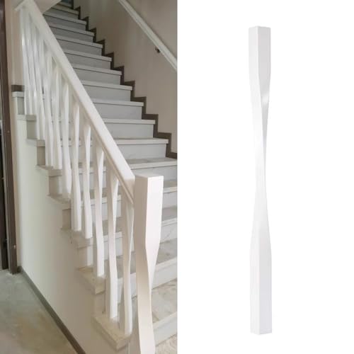 Barandillas de escalera blancas de madera para suelo con 10 columnas interiores