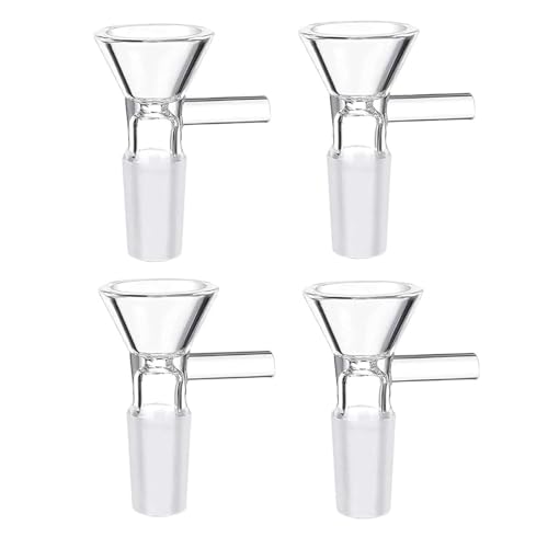 Mini Glass Funnel with Handle 4 Pack for Filling Bottles Essential Oils Perfume Spices Lab Use Reusable Heat Resistant Easy to Clean 14mm