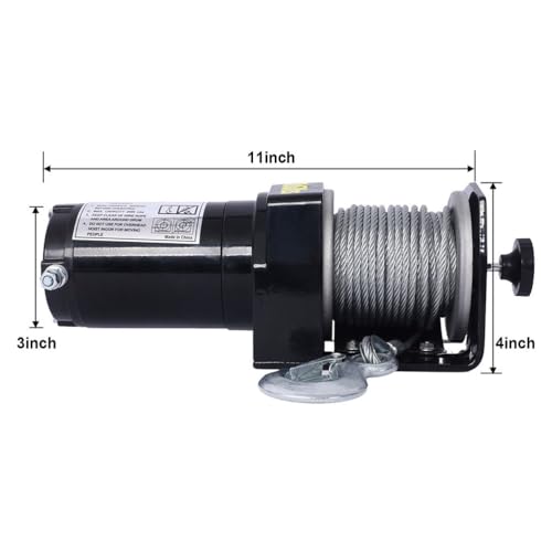 Winch eléctrico 2000 lbs 12V con control cableado miniatura 2