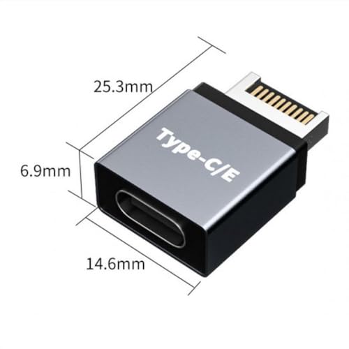 Image of ETZIN Type-E Male to Type-C USB-C Female Adapter for Computer Front Motherboard Type E to USB C Adapter Data Transfer Rates up to 10Gbit /s .