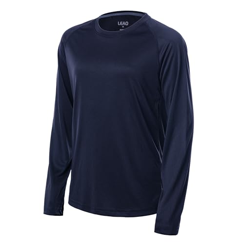 LEAO Boys UPF 50+ Long Sleeve Sport Rash Guard Swim Shirt Quick Dry Swimsuit Youth SPF Outdoor Fishing Hiking Sun Shirts2