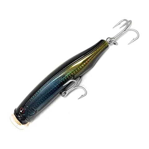 Capt Jay Fishing Saltwater Popper Lures topwater Floating Fishing Lures Surf Fishing Floating Lure, Poppers, Fishing Lures, Surf Fishing Lures (Blue Gold, 150.00) Cover
