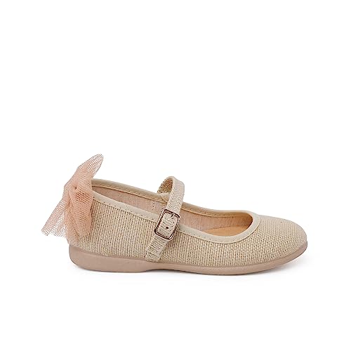 Pisamonas Merceditas Ceremonia Lazo Trasero Tul Talla 33 Color Beige