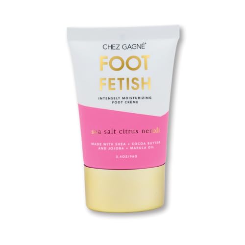 Chez Gagné Foot Crème, Intensive Moisturizing Cream for Dry Feet & Cracked Heels, Vegan & Cruelty-Free, Non-Greasy Foot Lotion for All-Day Softness (3.4 Ounce, Foot Fetish - Sea Salt Citrus)