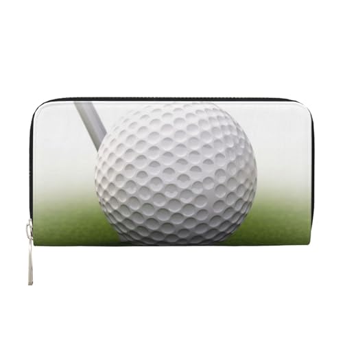 Golf Ball Leather Wallet For Women Girl, Zip Around Credit Card Holder Long Pu Wallet Clutch Purse Waterproof Travel Handbag