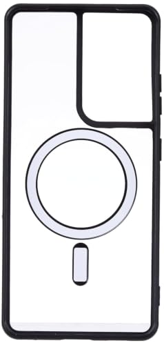 Image of JGD PRODUCTS for Samsung Galaxy S21 Ultra 5G Case: Clear Magnetic Slim Fit Case Compatible with Magsafe Rugged Protective Transparent Cover (Black Magnetic)