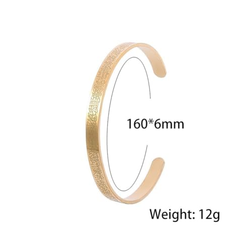 Islamic Bangle for Women Men,Islam Ayatul Kursi Quran Calligraphy Allah God Jewelry Arabic Bracelets Stainless Steel Cuff Bangle Amulet Gift Religious Bracelet Eid Ramadan Gifts for Him Her2