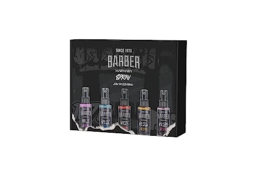 barber marmara Grafitti 5er Mix Mini Eau de Cologne Spray | 5x 50ml | Reisegröße | Aftershave | Rasierwasser | Geschenk-Set | AFTER SHAVE MEN | proben für männer | kolonya |, 1 Packung