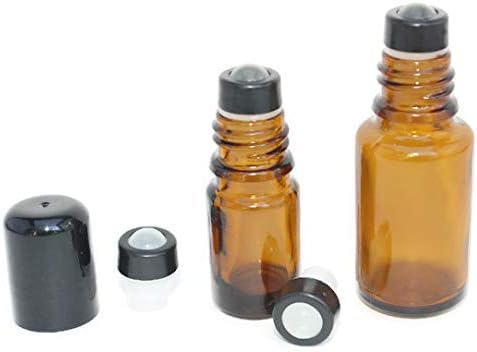 Essential Oil Roller Bottle Glass Ball Inserts for 5 and 15ml Essential Oil Bottles. Pack of 12 GLASS Leak Proof with removable snap ring Roller Tops. Great for Oils, Blends, and DIY.