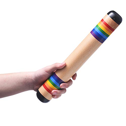 TDOCK 13.8 Inch Rain Stick, Wooden Rain Maker Rattle Shaker Rainfall Tube, Musical Sensory Auditory Development Instrument for Babies, Toddlers and Kids