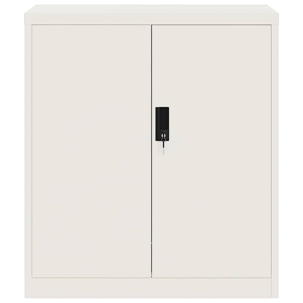 Armadietto portadocumenti bianco in acciaio verniciato a polvere, 79 x 40 x 90 cm, con serratura per raccoglitori, documenti, ufficio, casa, con ripiano e supporto da parete