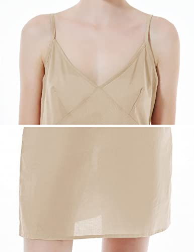 BEAUTELICATE Women 100% Dress Slip Cotton Slip Under Dress Above Knee Full Slip Adjustable Straps Nightgown4