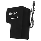 Amosfun Giant Enter Key Pillow USB Office Nap Pillow Enter Key Throw Pillow Black Vent Toy