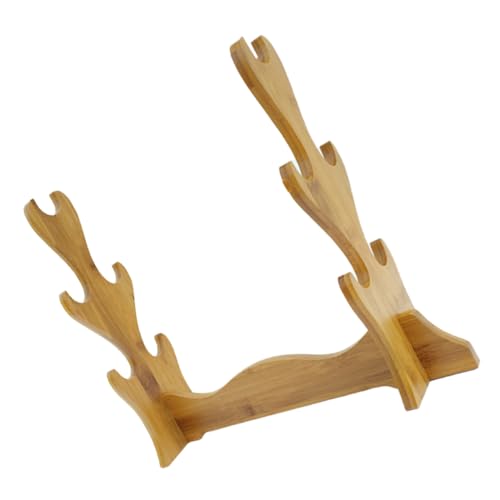 FAVOMOTO Swords Display Rack Flute Display Stand Durable Bamboo Storage Holder Present for Boys and Girls