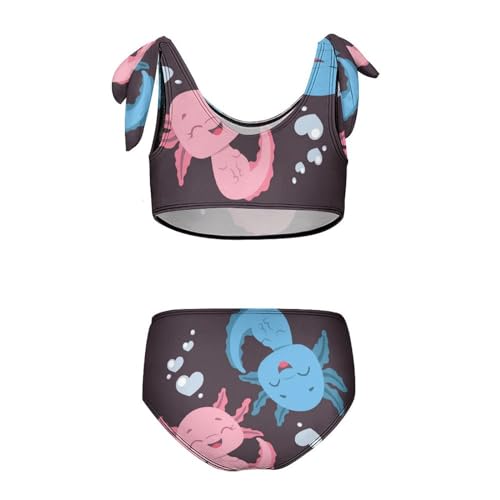 Image of Axolotl Girls Swimsuit Two Piece Swimwear Bathing Suit for Girls