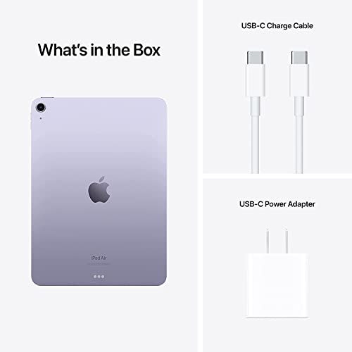 Image of Apple 2022 iPad Air (10.9-inch, Wi-Fi + Cellular, 256GB) - Purple (Renewed)