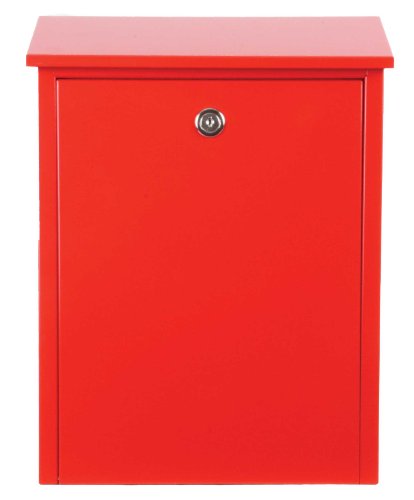 Qualarc Allux 200 Top Loading Wall or Post Mount Locking Galvanized Steel Mailbox in Red