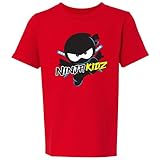 Ninja Kidz Original Logo Tee (Red, Medium)