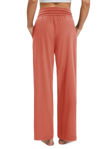 Image of Gracyoga Wide Leg Yoga Pants for Women Casual Loose Cozy Sweatpants High Waisted Lounge Pajama Flowy Pants With Pockets