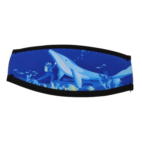 Cubierta de correa de máscara de buceo UPKOCH de neopreno azul almohadilla protectora 5 piezas 2