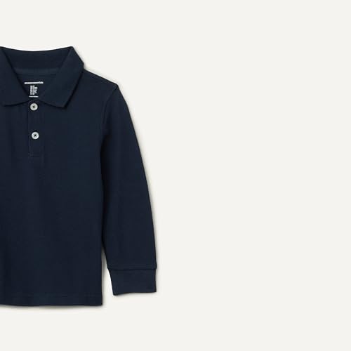 Image of Amazon Essentials Boys and Toddlers' Long-Sleeve Pique Polo Shirts for School Uniform, Multipacks