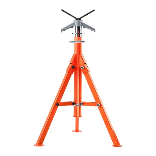 VEVOR Pipe Stand 2500LBS Heavy Duty Pipe Stands 27.2-52 Height Adjustable V Head Pipe Stand 45# Steel Folding Portable Stand for 1/2 in to 12 in Pipes Supporting