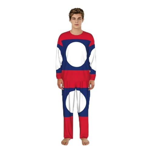 Pyjama Laos homme à manches longues ensemble de détente S-3XL