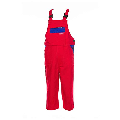Planam 0165086 Kinderlatzhose, Rot/Royalblau, Größe 86/92