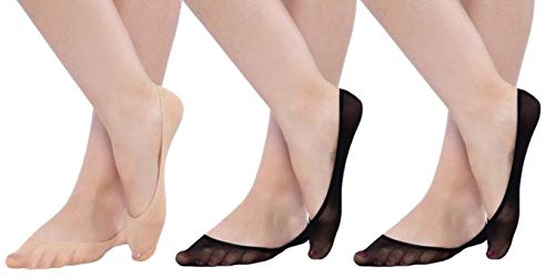 N2S NEXT2SKIN Women's No-show Nylon & Spandex Socks (Pack of 3)