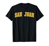 San Juan Puerto Rico Varsity Style Contorno Amarillo Camiseta