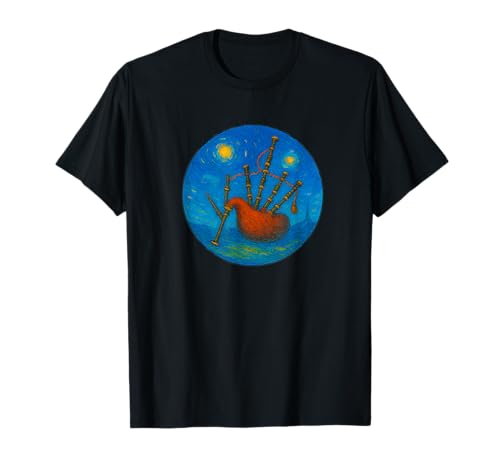 Gaita Bluegrass Escocia   Van Gogh Starry Night Style Camiseta