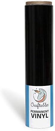 Craftables - Rollos de vinilo de 12 pulgadas x 10 pies o 12 pulgadas x 25 pies (12 pulgadas x 6 pies, color negro)