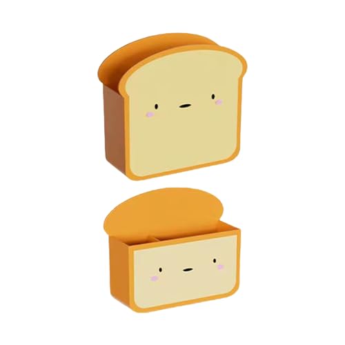 Set of 2 Toast-Shaped Magnetic Fridge Organisers, No Drill Wall-Mounted Kitchen Storage Box, Cute Space-Saving Home Decor for Spices, Tea Bags, and Office Supplies