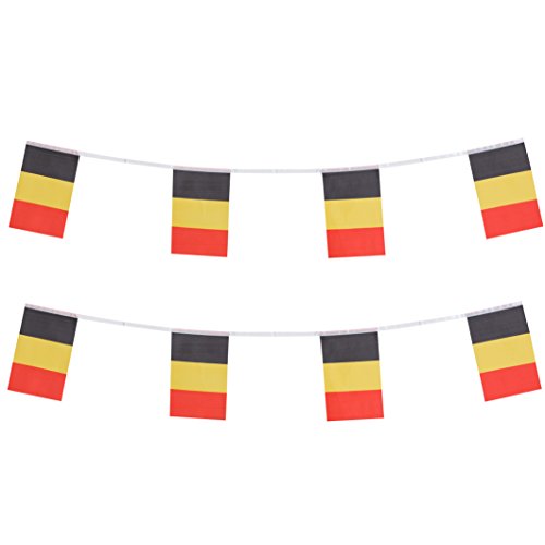 TSMD Belgium Flag, 100 Feet Belgian Flag National Country World Pennant Banner Flags String,International Party Decorations for Grand Opening,Olympics,Bar,School Sports Events,Festival Celebration