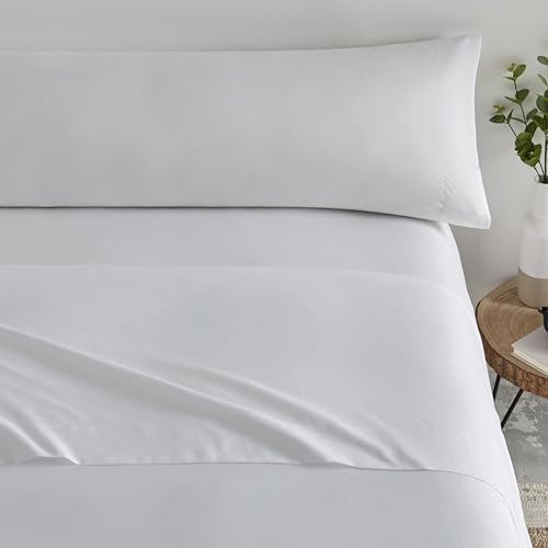 Donegal Collections   Juego de Sabanas 105 x 190 Blanco Óptico   Sabanas Cama 105   Ropa de Cama Completa Bajera, Encimera y Funda Almohada   Sábanas Tacto Extrasuave Fabricado en España